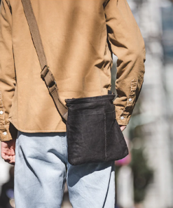 Men's Waxed Canvas  Crossbody Bag