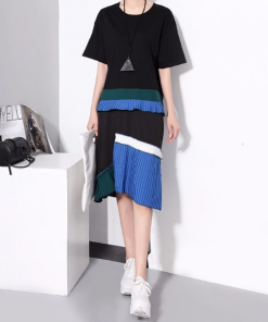 Women's irregular miyake pleated Dress