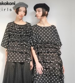 Retro over sized  Polka Dots printed Blouse