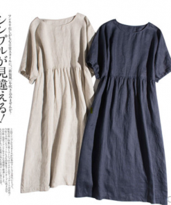 Natural big swing linen Dress