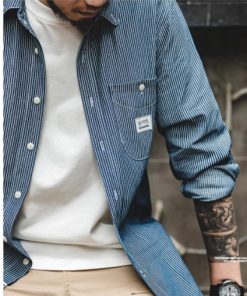 Men's striped blue shirt