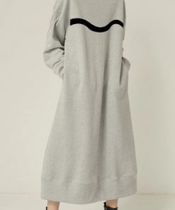 O-neck sweater-shirt maxi with high Ribs on cuffs & unique prints