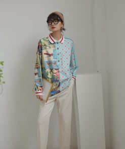 L/S Polo with Retro  Prints