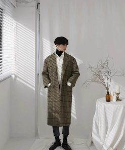 Men's cotton wool blend long Coat