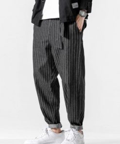 Hip Hop striped denim Harem