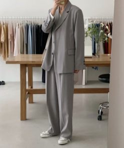 Women's Lose fit & high waist pants Suit