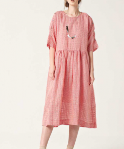 Cotton and linen small classic checker Dress
