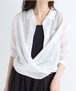 Linen long-sleeved  lapel collar Shirt